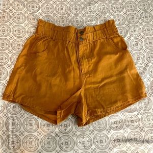 NWOT mustard yellow high waisted shorts